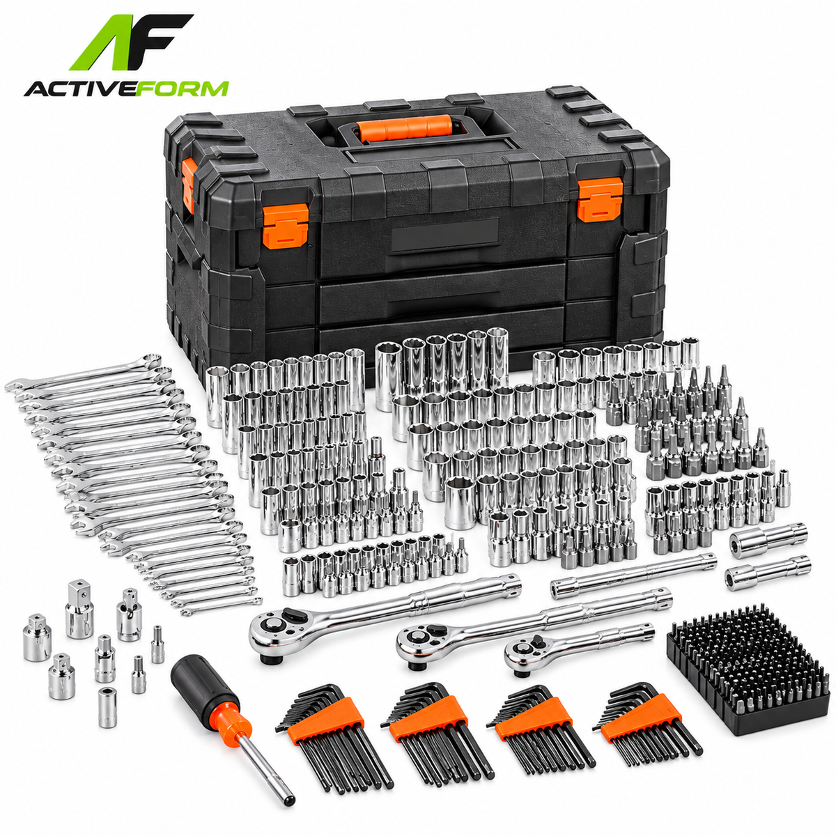 450-Piece Mechanics Tool Kit & Socket Set – SAE & Metric