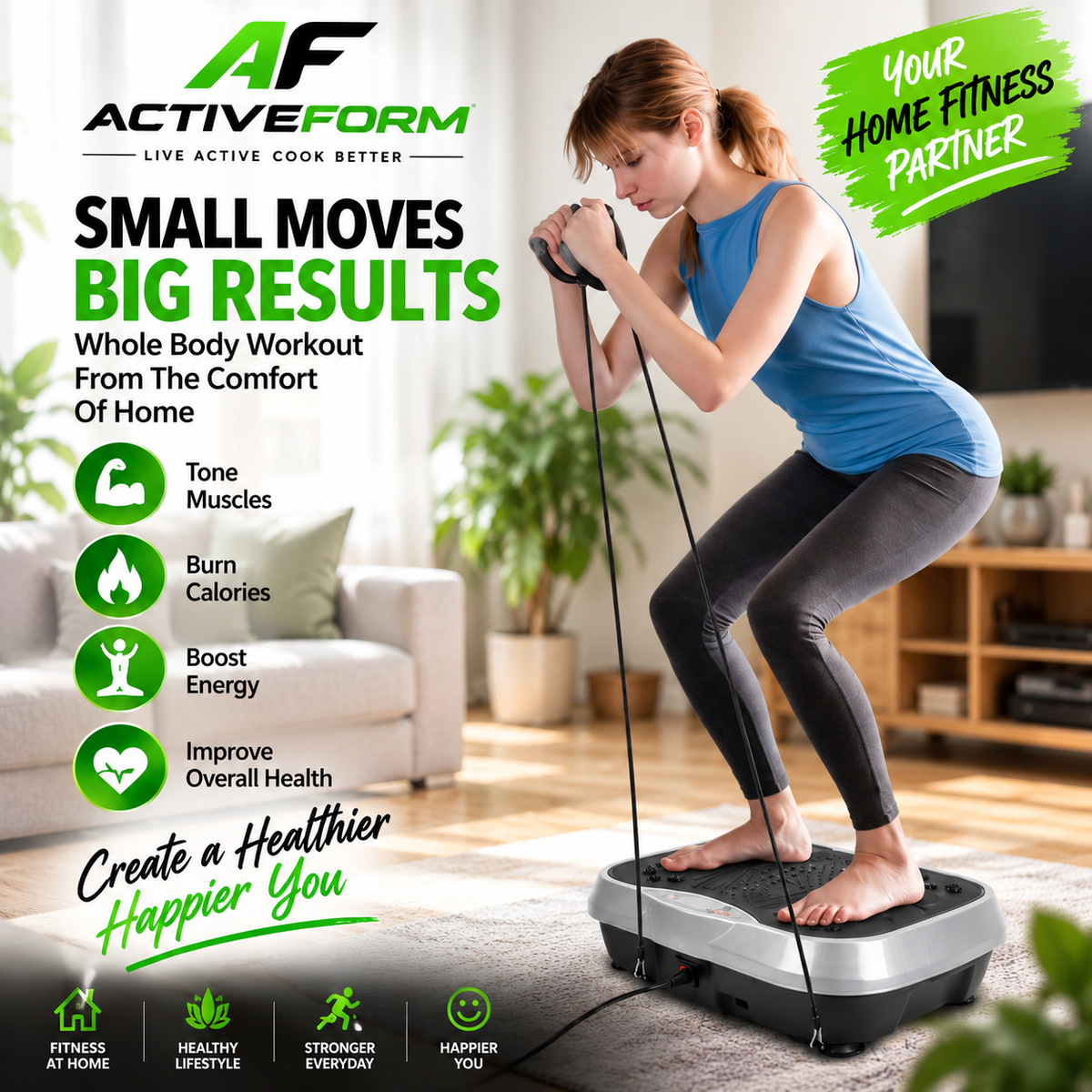 Resistance Band Vibration Platform for Weight Loss and Body Toning