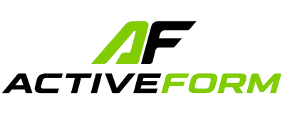 Activeform logo with a stylized AF icon in green and black above the brand name ACTIVEFORM on a white background.